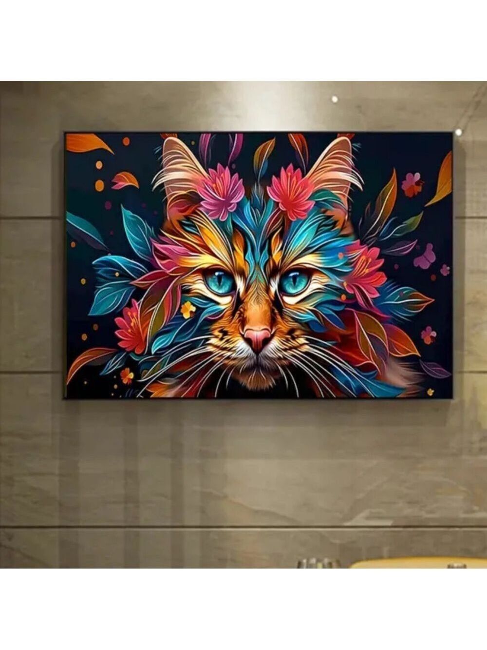 “Kaleidoscope Cat” Canvas Print Vibrant Wall Art - Picture 5 of 10